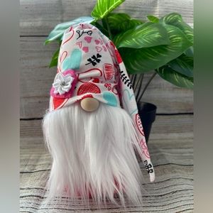 Handmade Gnome, hearts & flowers